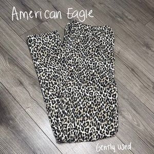 American Eagle Leopard Print Stretch Skinny Jeans